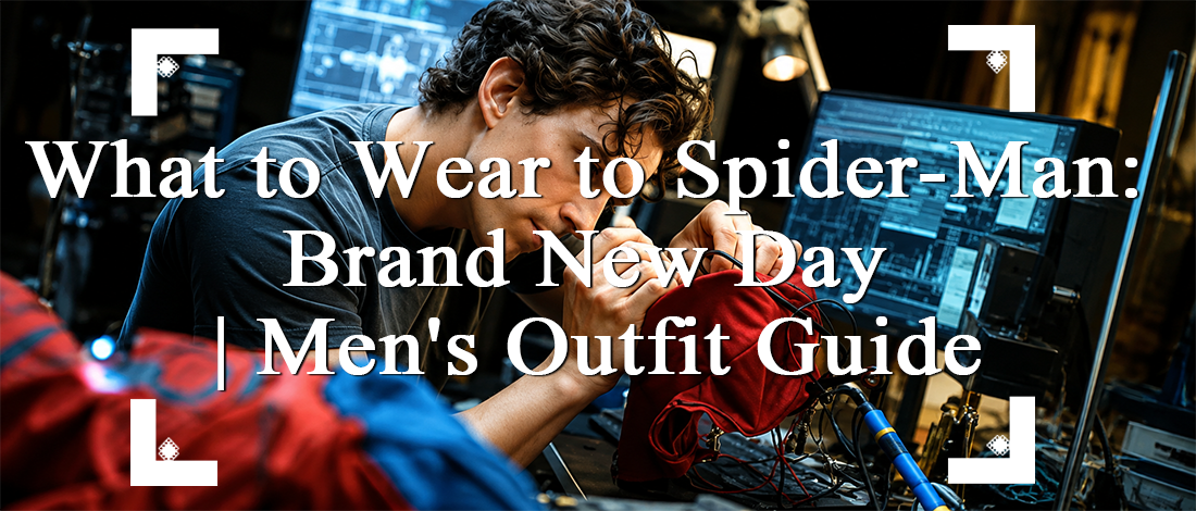 Spider-Man: Brand New Day inspired men's outfit with formal accessories and red and blue styling