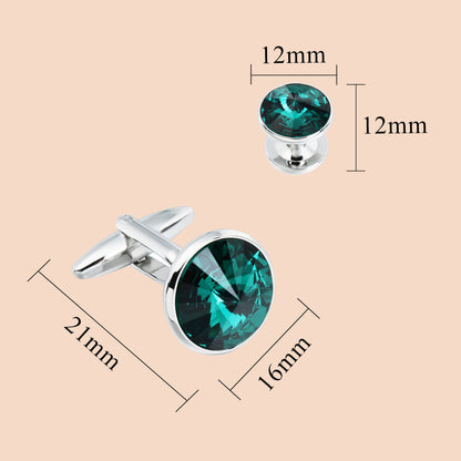 HAWSON Swarovski Crystal Cufflinks and Studs Set