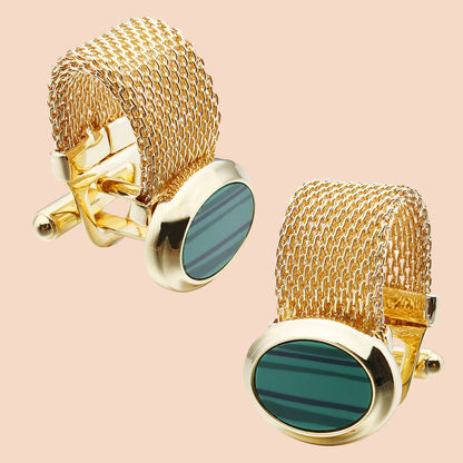 HAWSON Gemstone Cufflinks with Chain