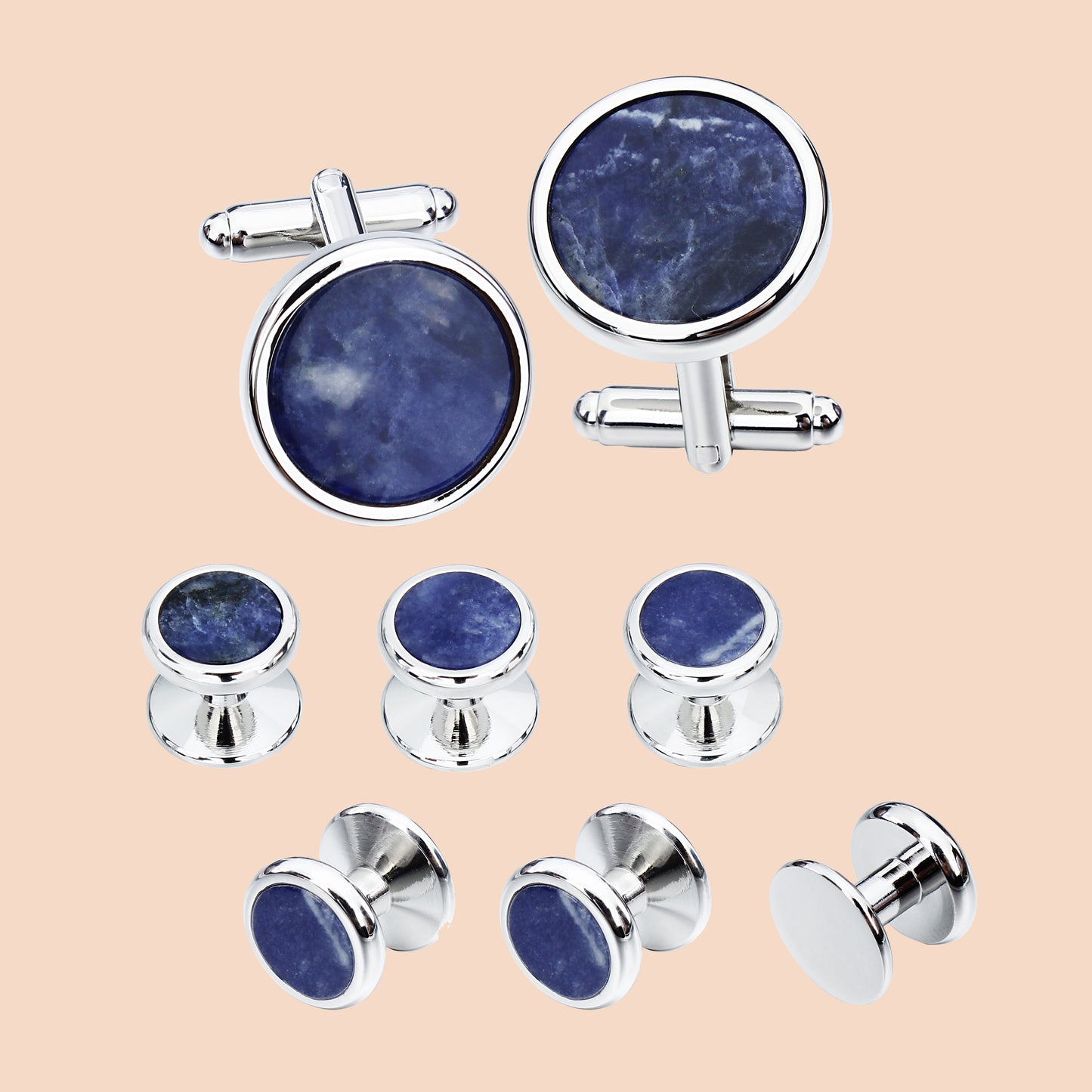 HAWSON  Elegant Stone Cufflinks and Studs Set for Men