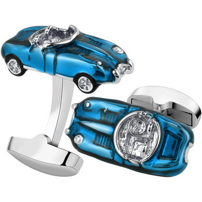 Blue Classic Car Cufflinks for Men.