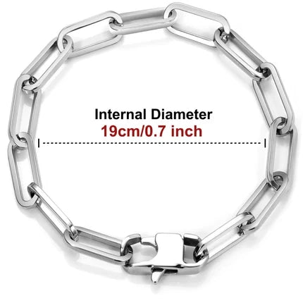 6Pcs Stainless Steel Chain Bracelet Set | Mixed Link Styles