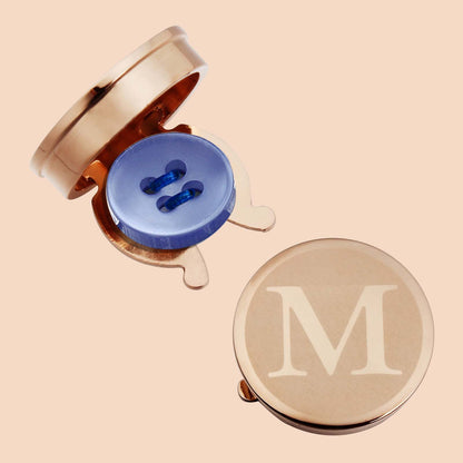 HAWSON Rose Gold Tone Initial Cufflinks for Men