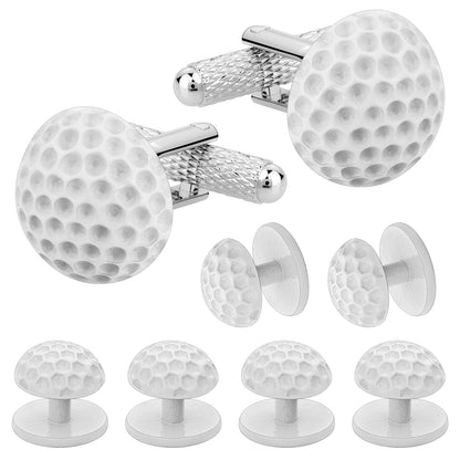 Golf cufflinks and studs for men