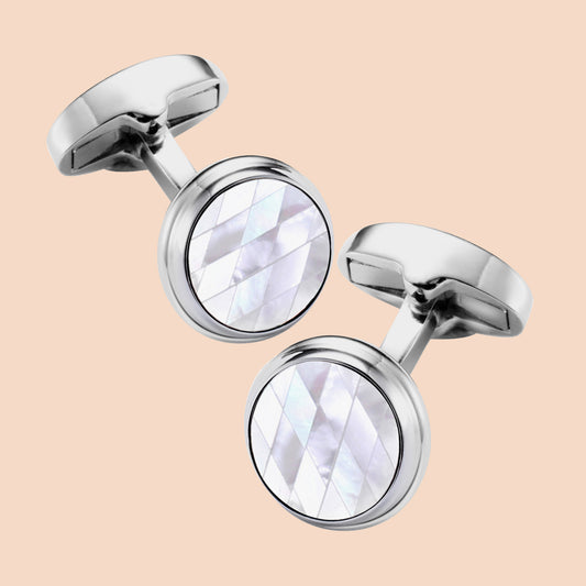 HAWSON Mother of Pearl Stone Cufflinks for Men