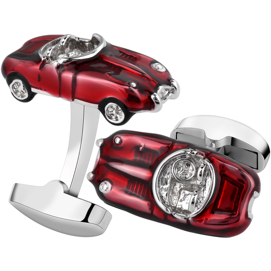 Red Claccic Car Cufflinks for Men.