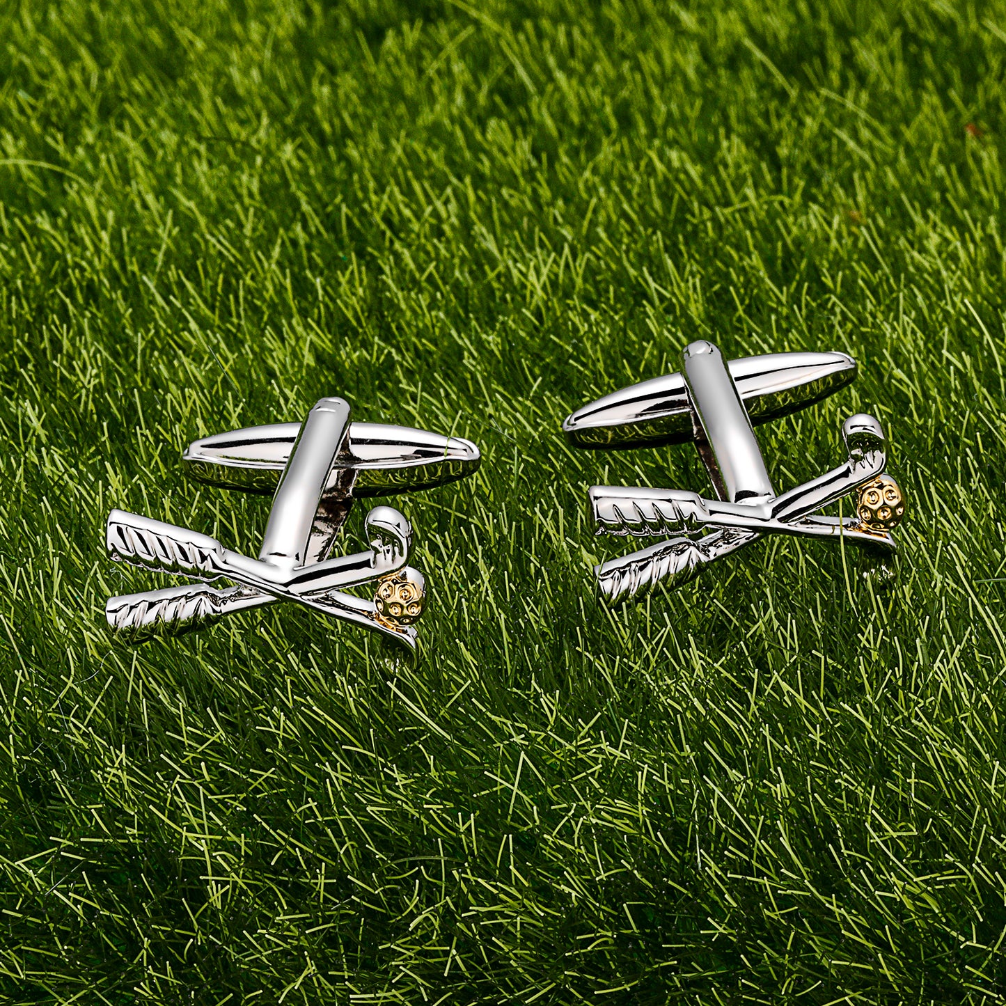 Golf club cufflinks for men