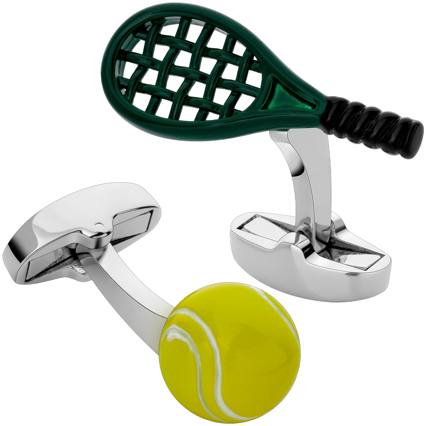 Tennis Racket and Ball Cufflinks for Men.