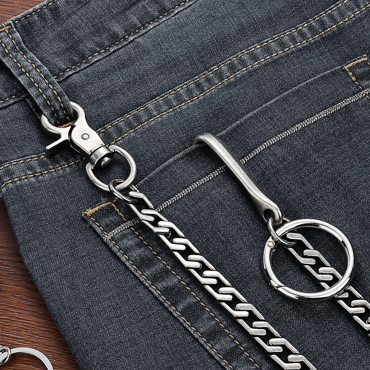 Metal Keychain Wallet Belt Chain for men women Waist Key Chain Wallet Jeans Hip-hop Pants