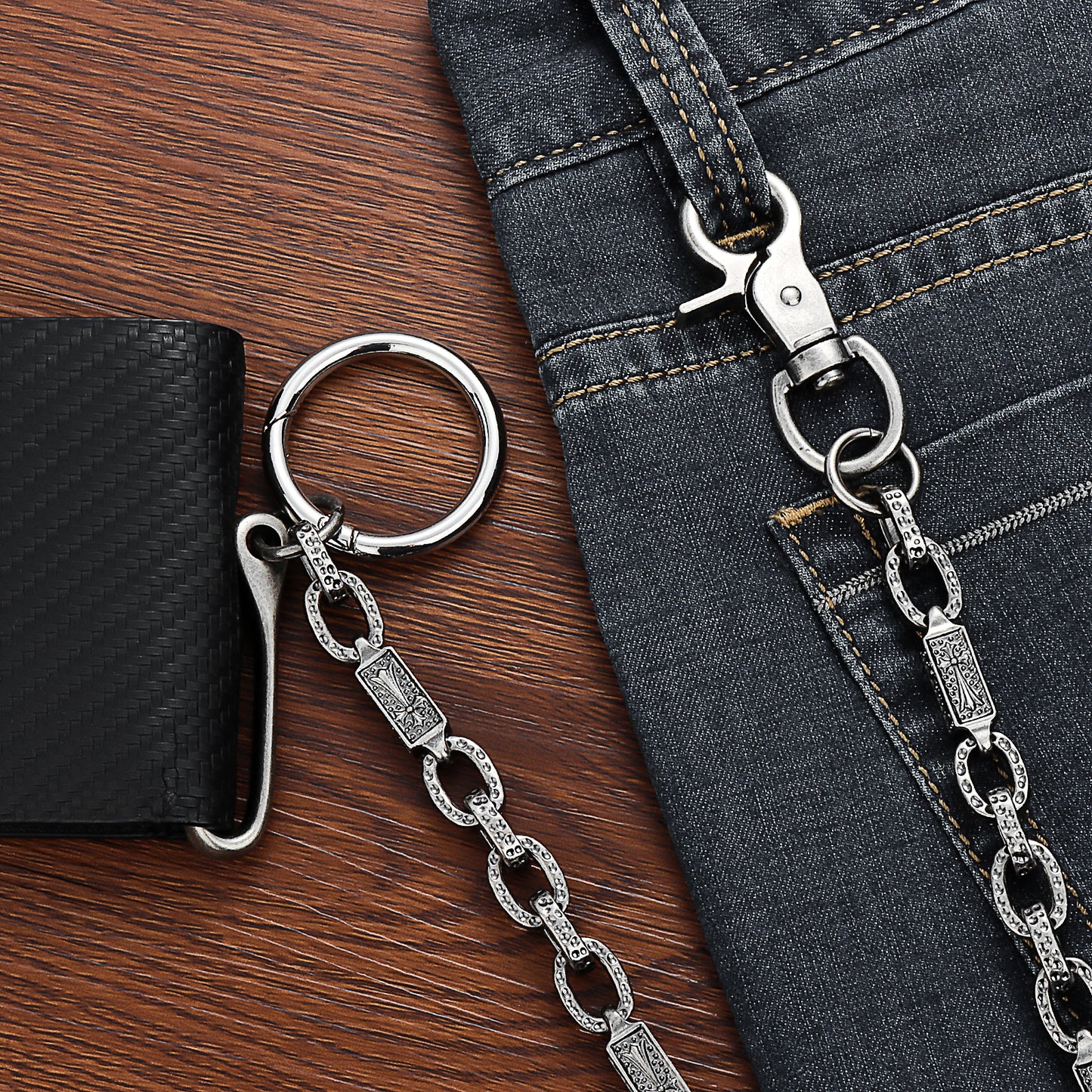 Metal Keychain Wallet Belt Chain for men women Waist Key Chain Wallet Jeans Hip-hop Pants