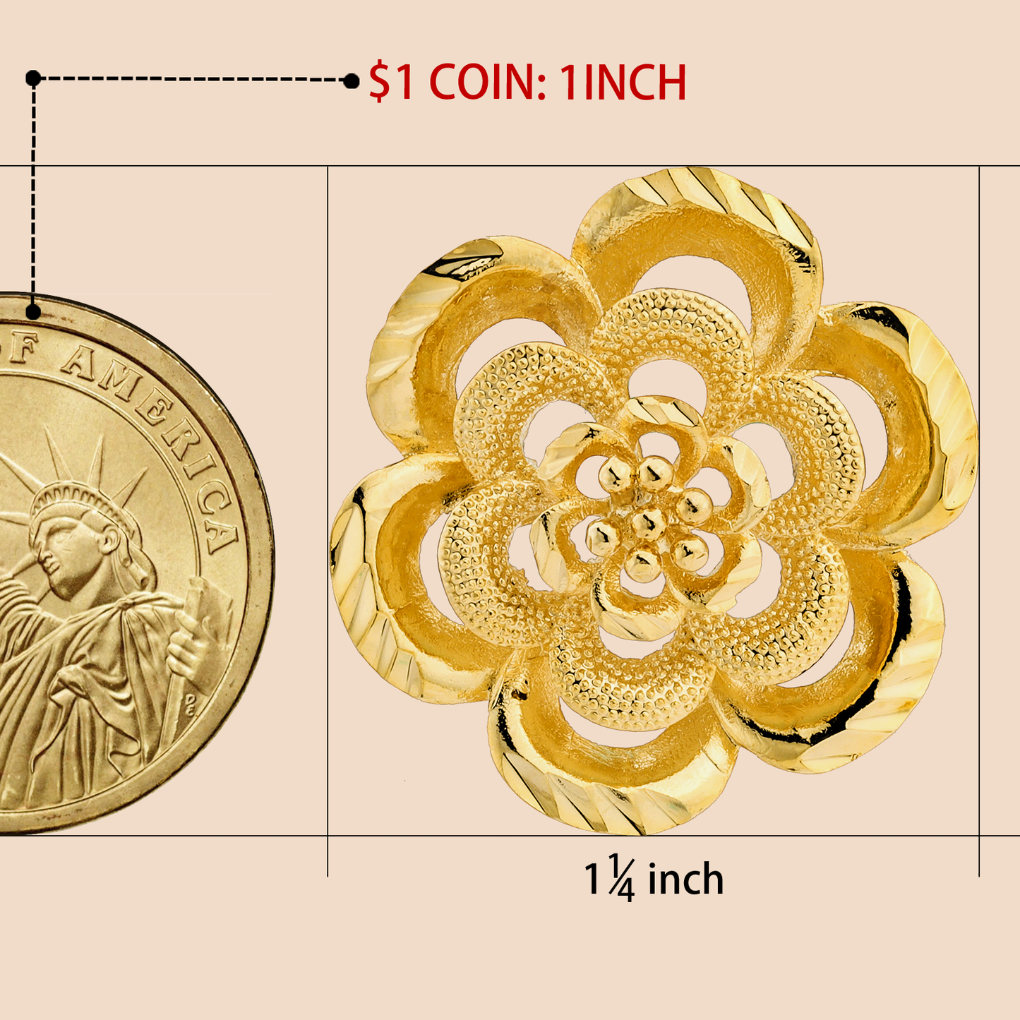 HAWSON 18K Gold Tone Flower Lapel Pin for Men.