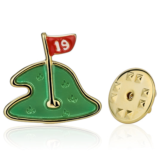 Broche de hierba verde (campo) de golf para hombre