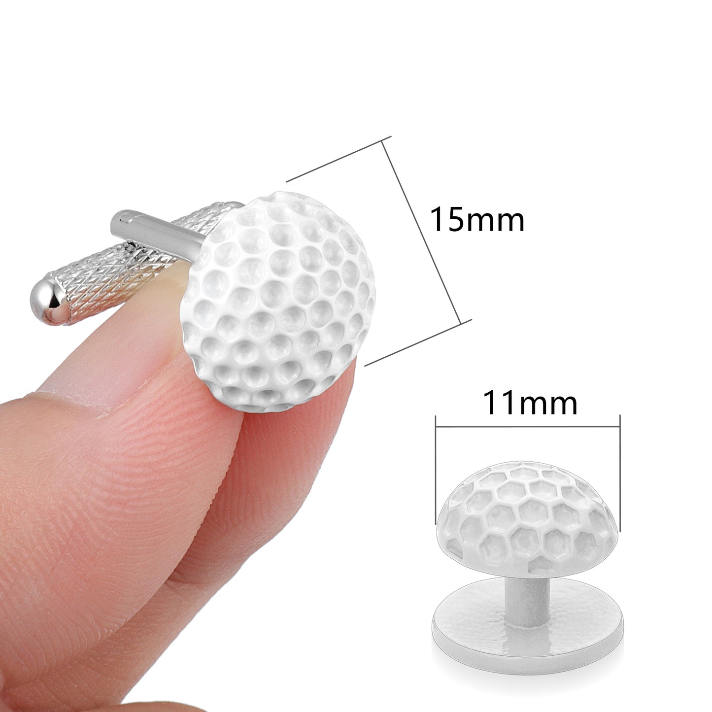 Golf cufflinks and studs for men