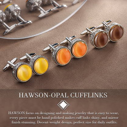 HAWSON Fancy Cufflinks for Men Suitable for Tall and Big Men, in Gift Box, Easy to Match Wedding Dress Shirt Coats and Accessories or Jewelry