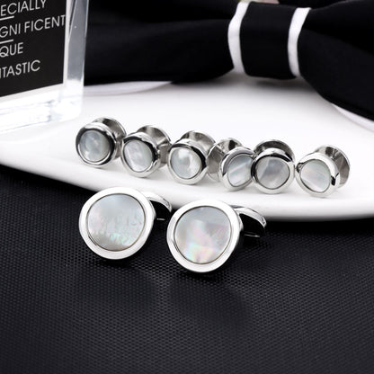 HAWSON Mother of Pearl Cufflinks and Studs Set for Men