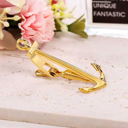 2.2 Inch Anchor Gold Tone Tie Clip