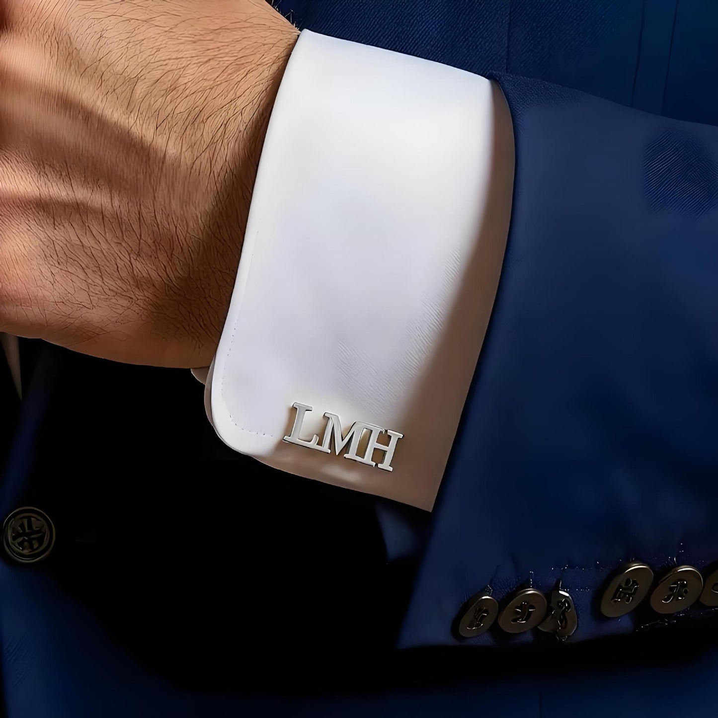 Custom Initial Cufflinks | Stainless Steel Personalized Monogram Cuff Links