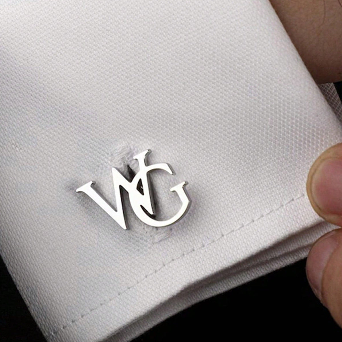 Custom Initial Cufflinks | Stainless Steel Personalized Monogram Cuff Links