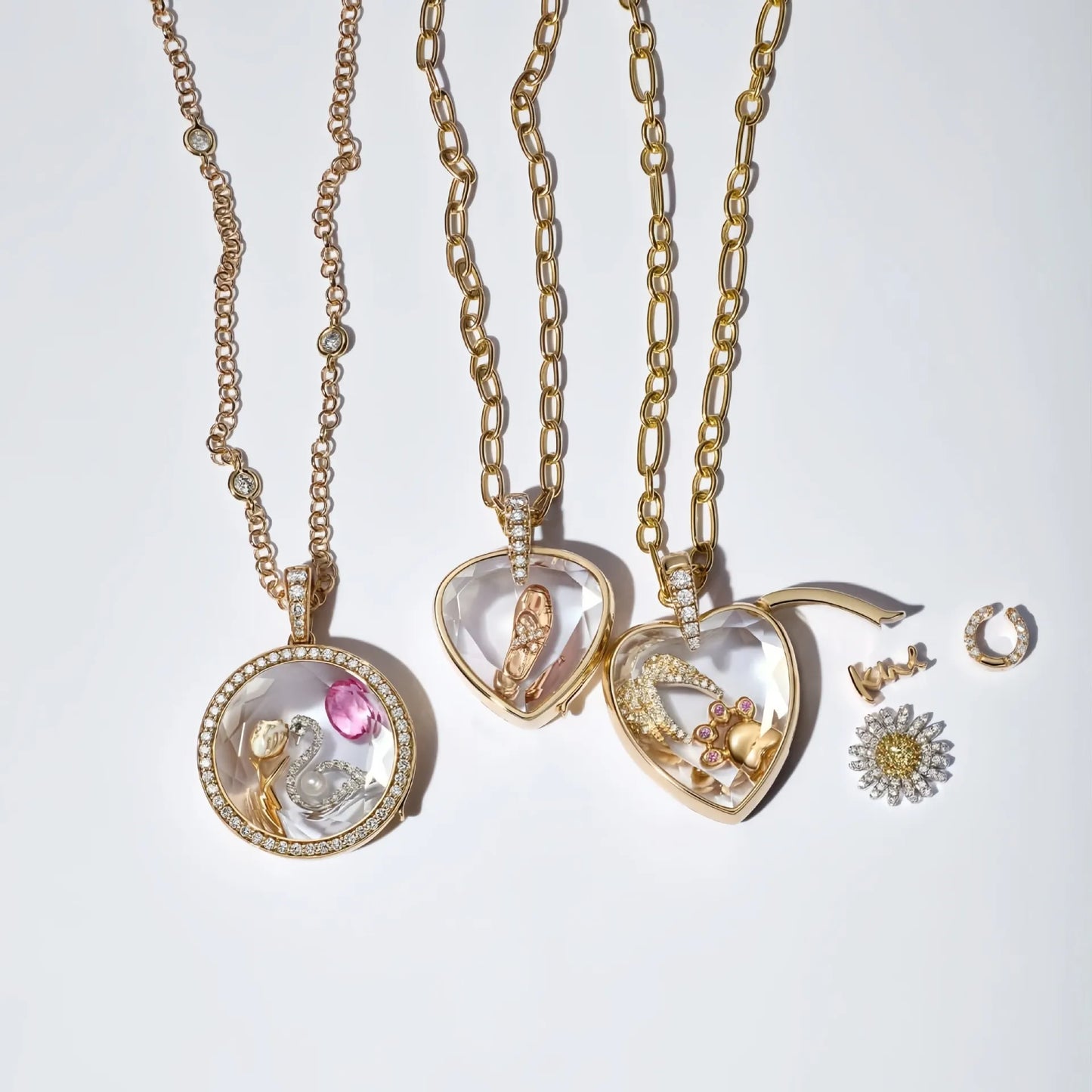 Openable Hollow Glass Locket Necklace - 14K Gold DIY Necklace
