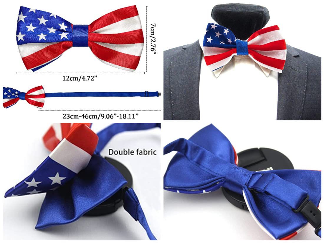 American Flag Patriotic Costume Set | Thigh High Socks + Suspender Bow Tie