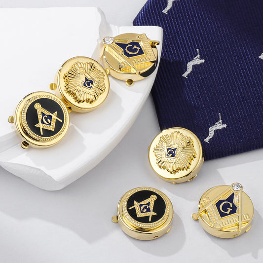 HAWSON Freemason Masonic Button Covers for Men shirts,Gift Box Packed,High Quality Clothing Button,Masonic Gifts for Men.