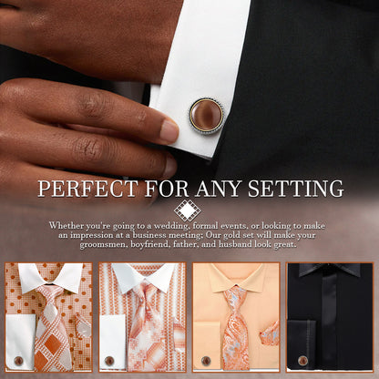 HAWSON Fancy Cufflinks for Men Suitable for Tall and Big Men, in Gift Box, Easy to Match Wedding Dress Shirt Coats and Accessories or Jewelry