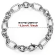6Pcs Stainless Steel Chain Bracelet Set | Mixed Link Styles