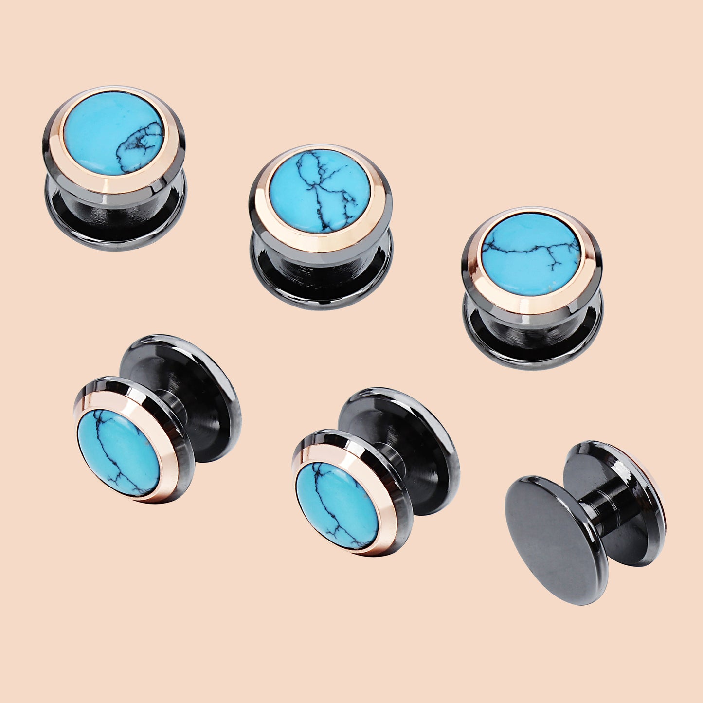 HAWSON Turquoise Cufflinks and Studs Set for Men