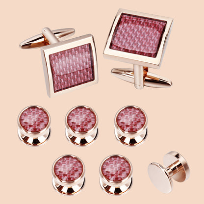 HAWSON Square Cufflinks and Round Studs Sets for Men