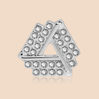 HAWSON Silver Tone Brooch for Men-Triangles