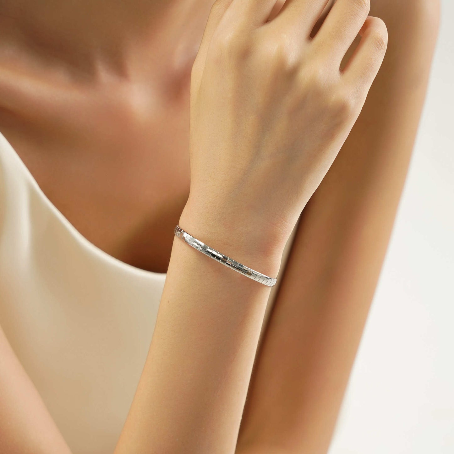 Wholesale Gold Hoop Earrings & Silver Snake Chain Bracelet Set