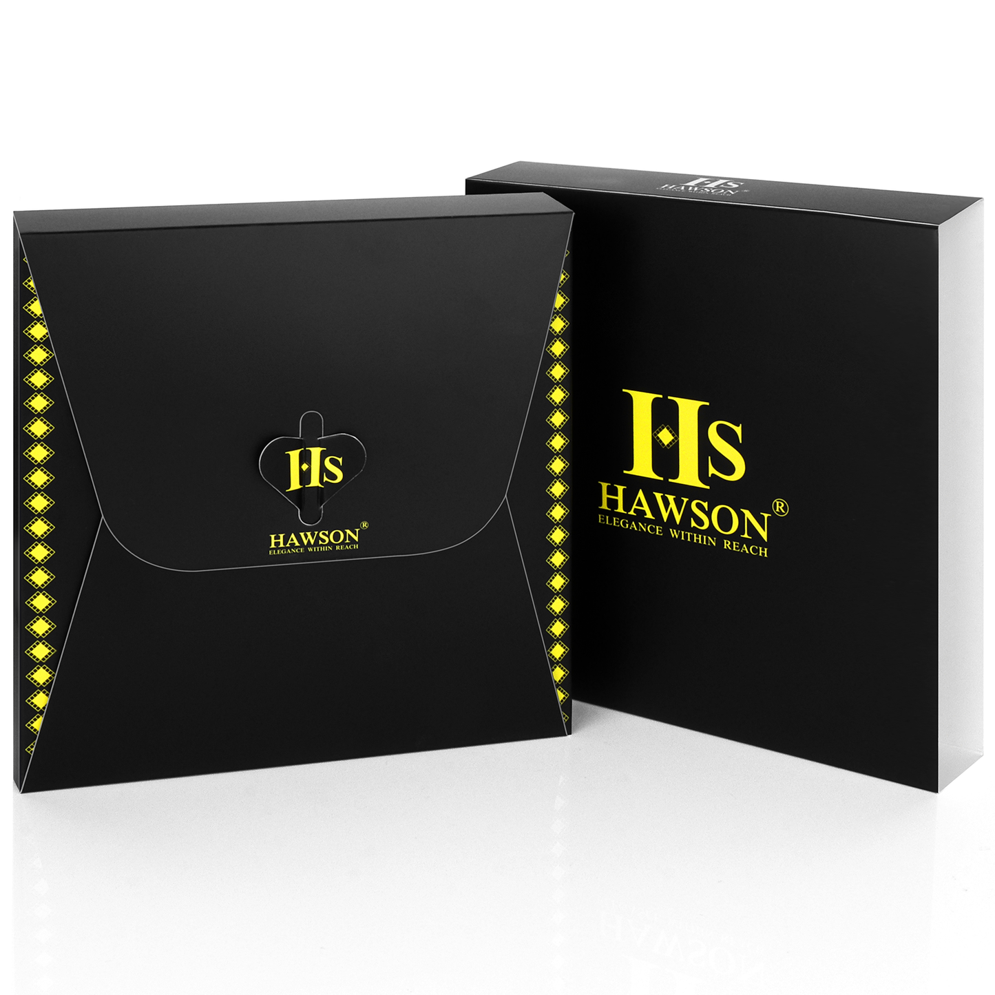 HAWSON Black Bow Ties Pocket Square Set with Cufflinks and Studs,Men's Adjustable Pre-Tied Silk Tuxedo Bow tie for Wedding.