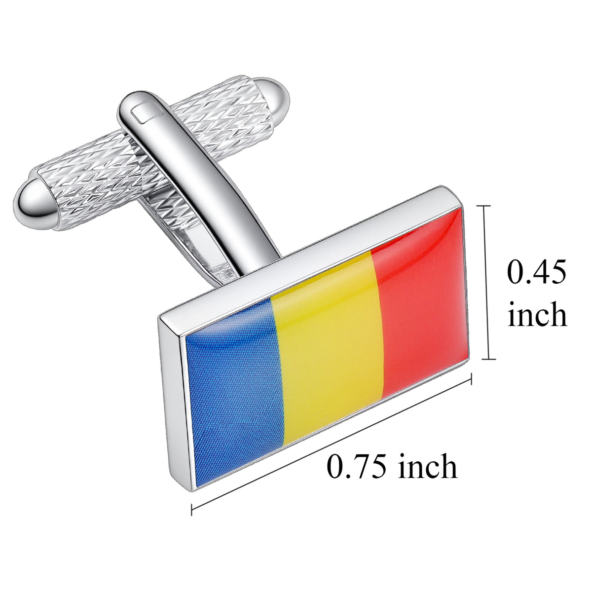 Romania Flag Cufflinks, Enamel Cuff Links for Men Business Wedding Gift