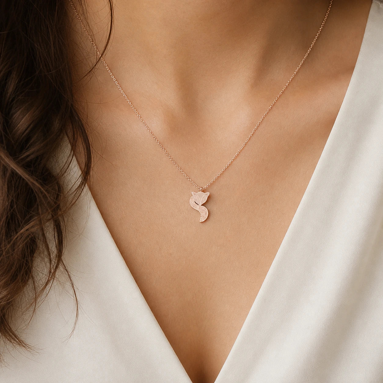 6Pcs Rose Gold Pendant Necklace Set, Stainless Steel Women Necklaces