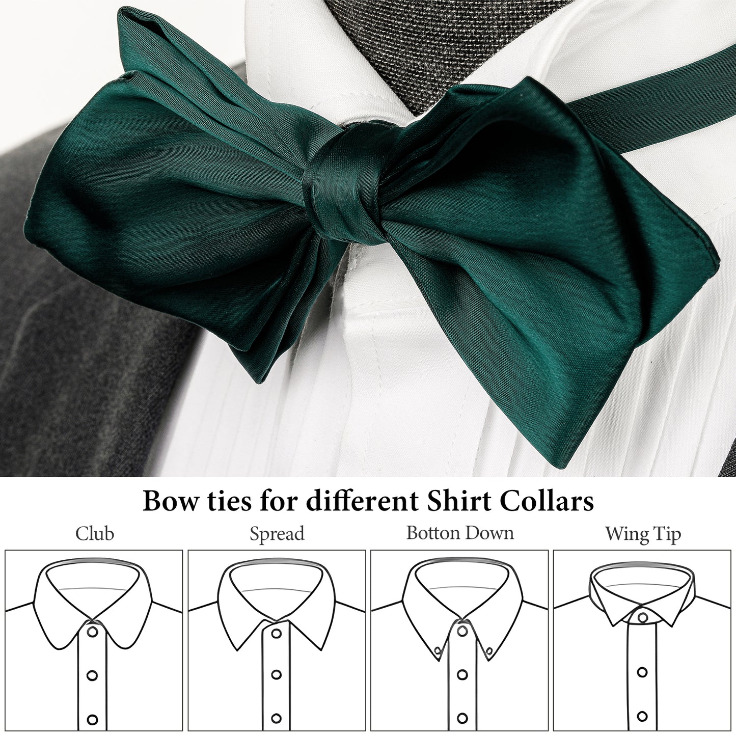 dark green Bow Tie Adjustable Bow Tie Mens Adult Bowtie