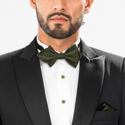 army green Bow Tie Adjustable Bow Tie Mens Adult Bowtie