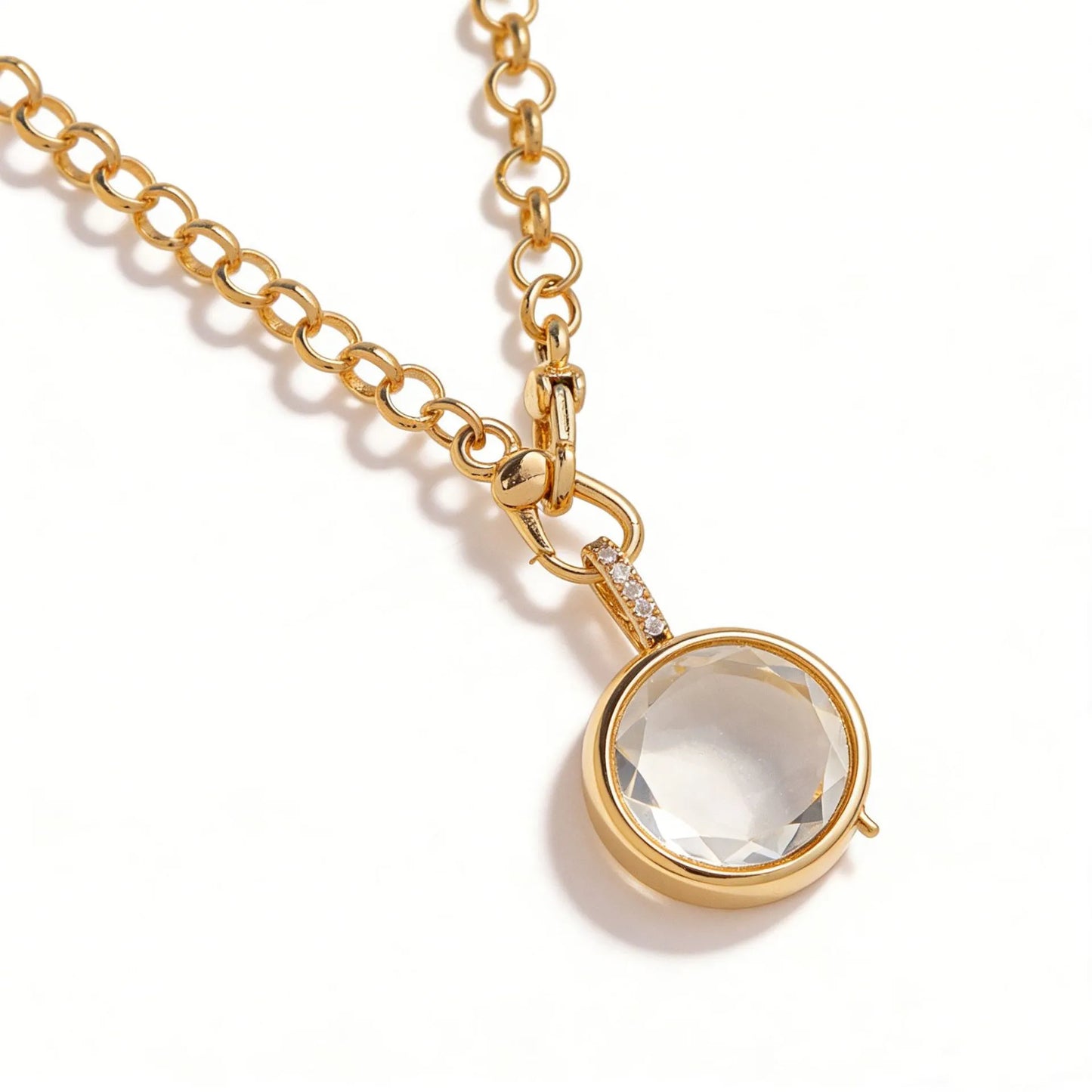 Openable Hollow Glass Locket Necklace - 14K Gold DIY Necklace