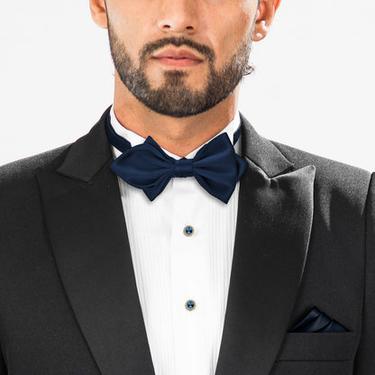 Navy blue Bow Tie Adjustable Bow Tie Mens Adult Bowtie