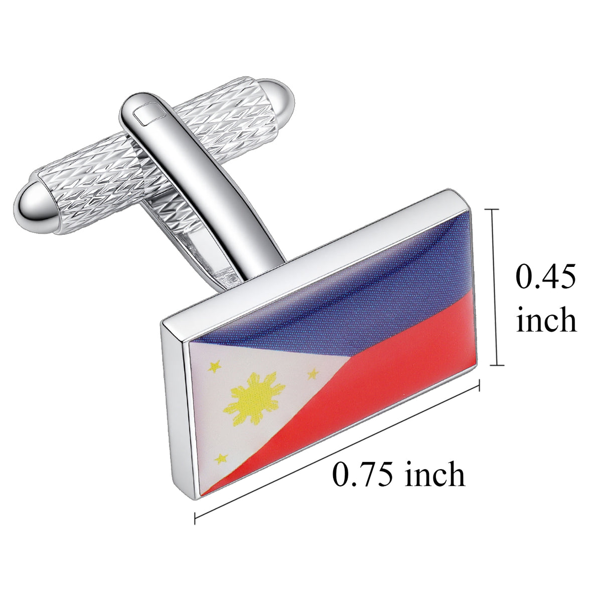 Philippines Flag Cufflinks, Filipino Enamel Cuff Links for Men Formal Wedding Business Shirt Gift