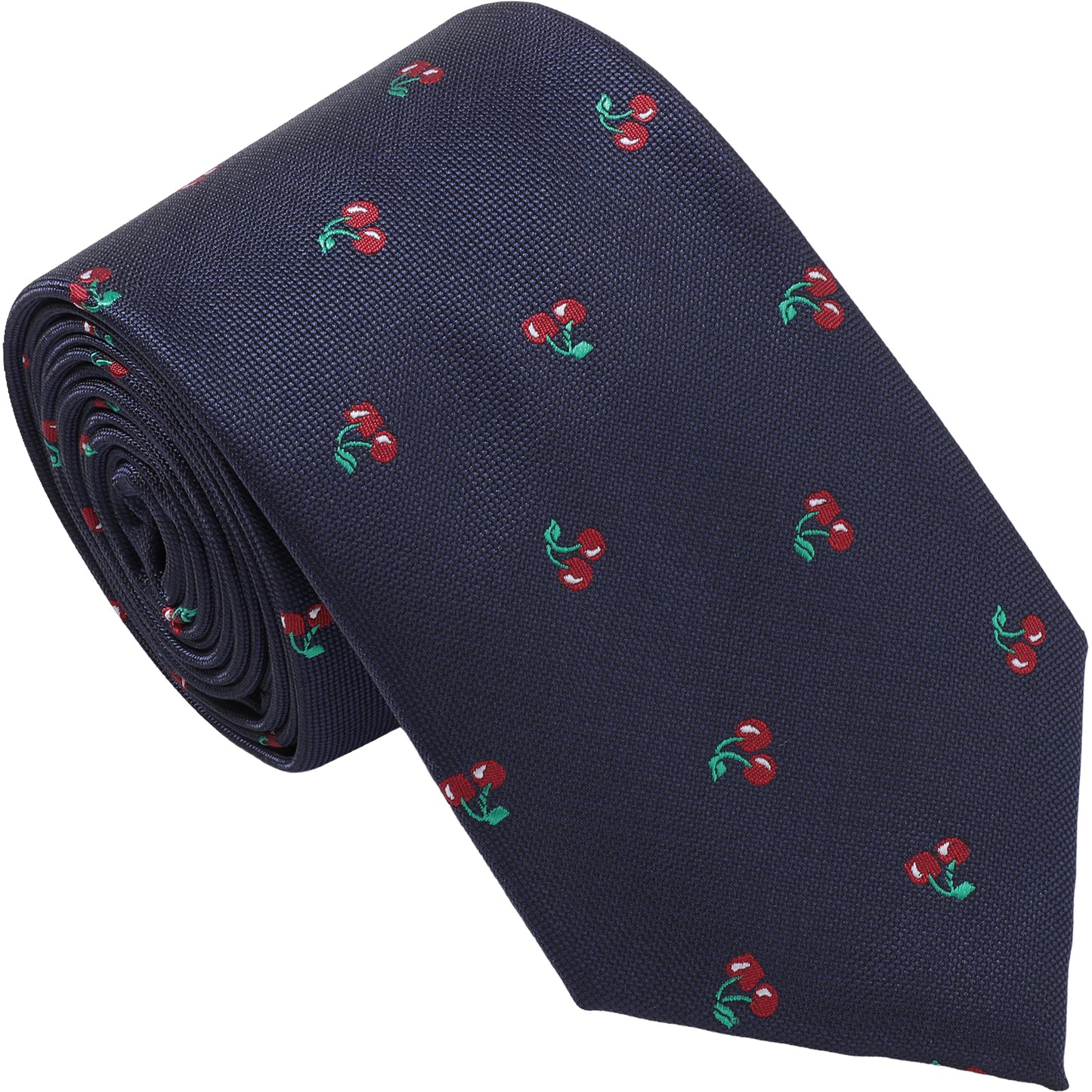 Navy Blue Cherry Necktie | Men's Polyester Casual Formal Novelty Accessory Gift