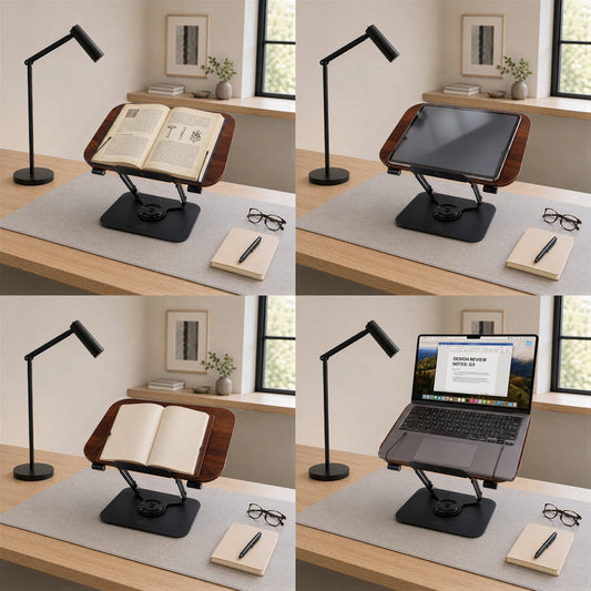 Adjustable Masonic Book Stand | 360° Rotate Wooden Laptop Tablet Reading Holder