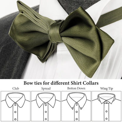 army green Bow Tie Adjustable Bow Tie Mens Adult Bowtie