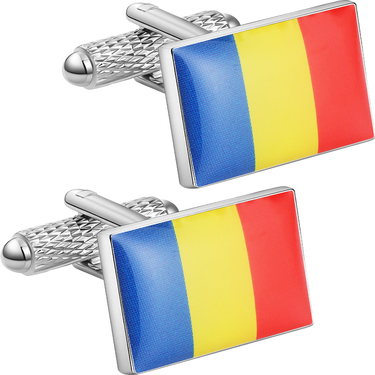 Romania Flag Cufflinks, Enamel Cuff Links for Men Business Wedding Gift