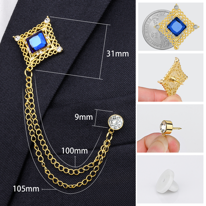 Crystal Lapel Pin for Men and Women