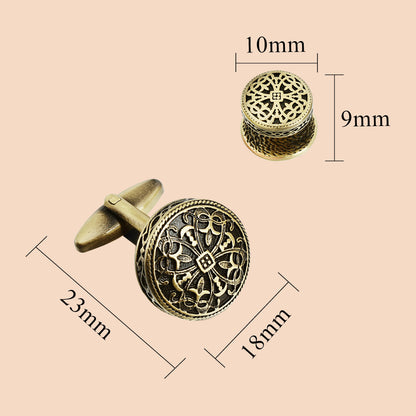 HAWSON Vintage Hollow Floral Cufflinks and Studs Set for Men