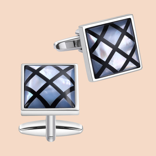 HAWSON Mother of Pearl Stone Cufflinks for Men