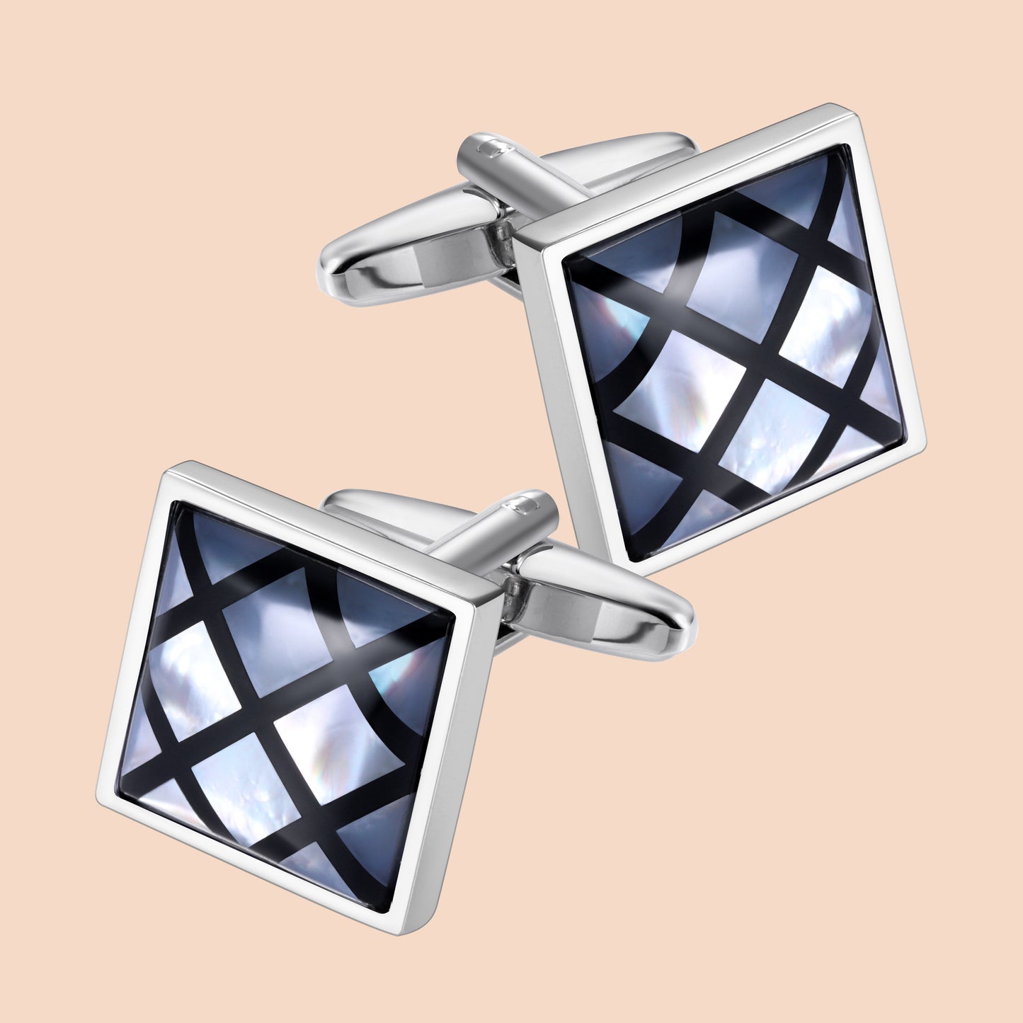 HAWSON Mother of Pearl Stone Cufflinks for Men