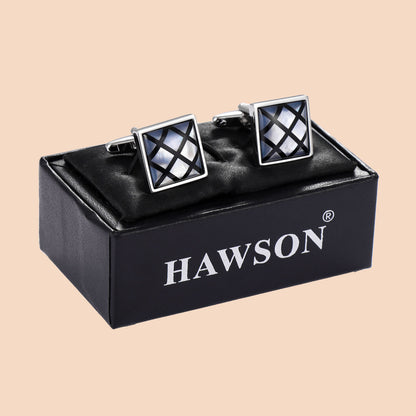 HAWSON Mother of Pearl Stone Cufflinks for Men