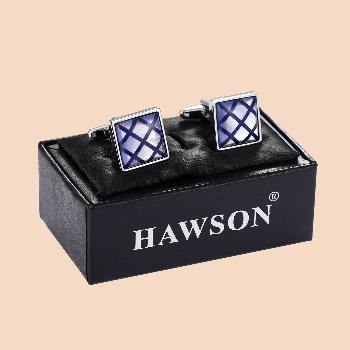 HAWSON Mother of Pearl Stone Cufflinks for Men