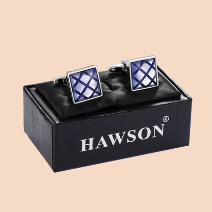 HAWSON Mother of Pearl Stone Cufflinks for Men